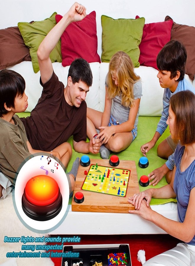 جيريفي مجموعة جيريفاي المكونة من 12 جهاز تنبيه صوتي قابل للتسجيل، مناسبة للتعلم، مع أصوات وأضواء، مثالية لعروض الألعاب، والفصول الدراسية، والتواصل، والألعاب العائلية، والدراسة، والمسابقات المكتبية، باللونين الأحمر والأزرق. - Image 4